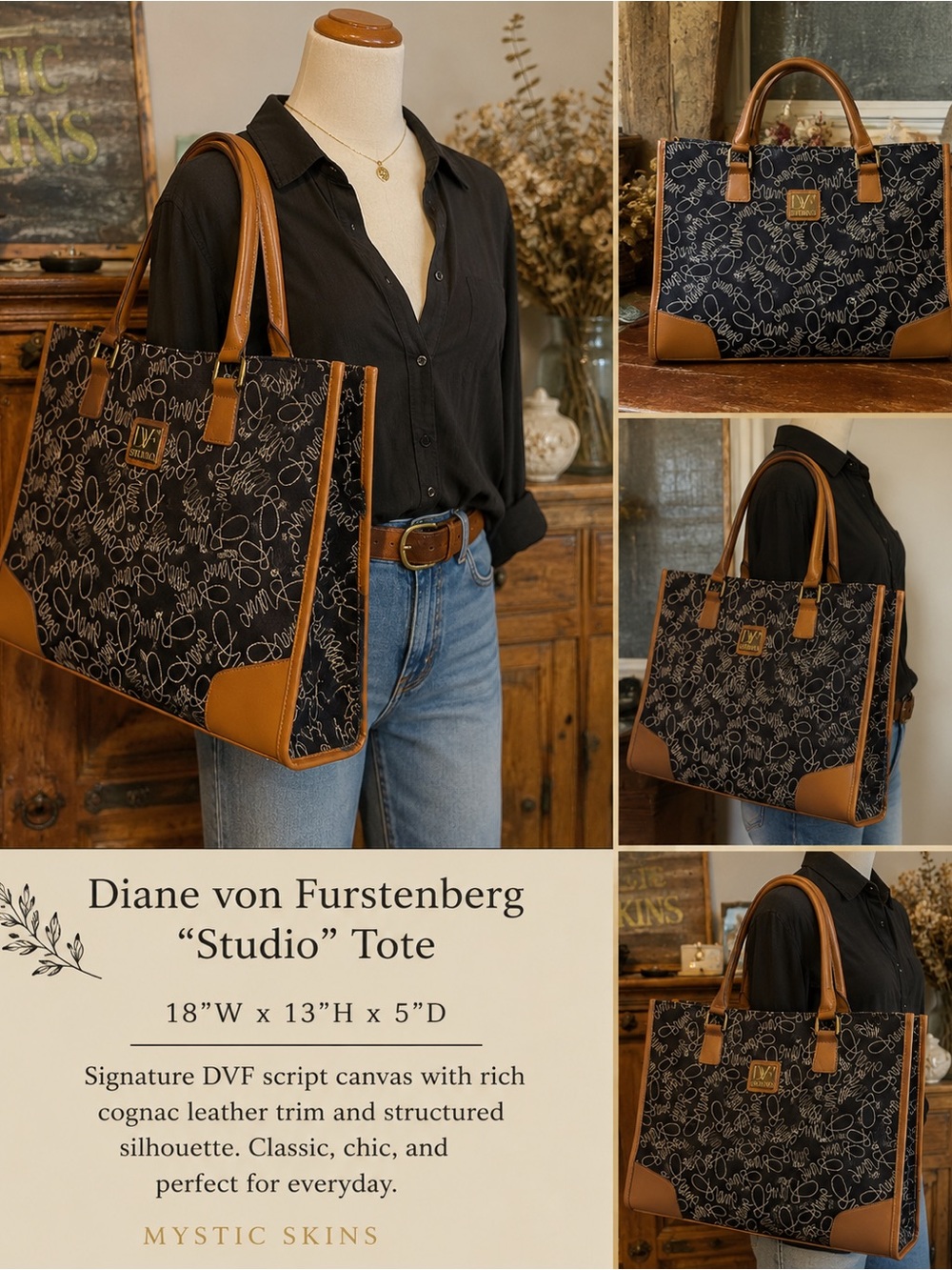 Diane von Furstenberg “Studio” Tote Purse Bag DVF